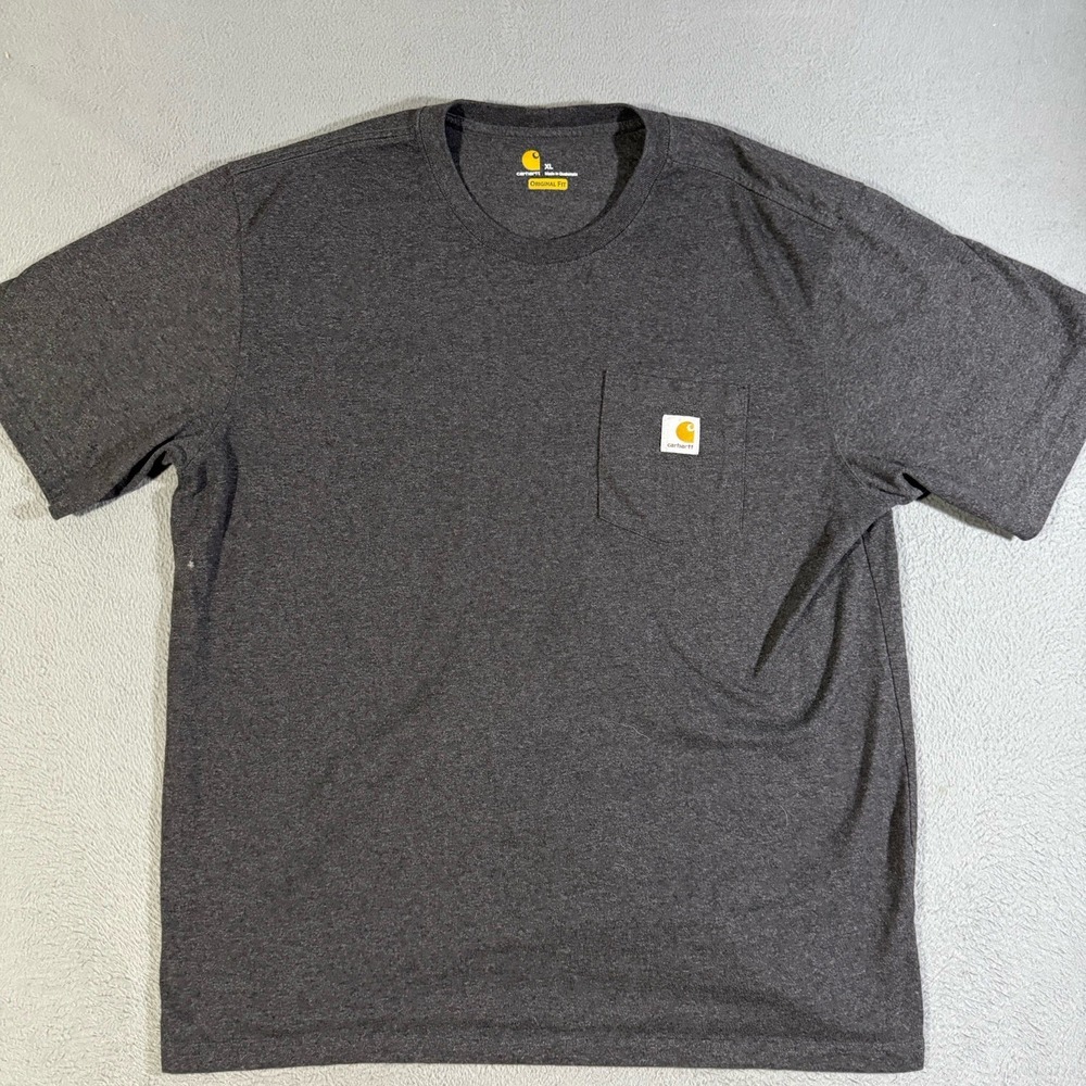 Carhartt Shirt Mens XL Heather Gray Original Fit Pocket Short Sleeve Heavyweight